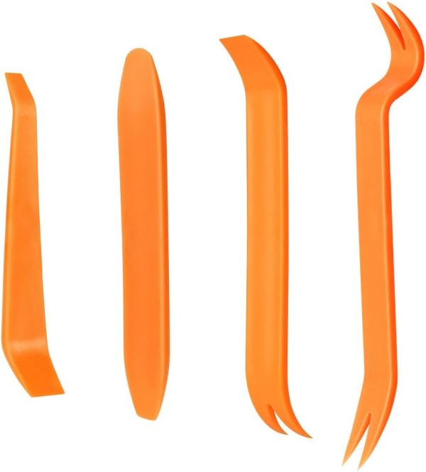 516bE8tuDJL._AC_SL1001_ 4-Piece Trim Removal Tool Kit, Car Trim Removal Set for Radio, Door, Dashboard Installation, Plastic Pry Tools, Panel Removal Scraper
