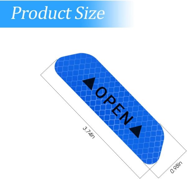 51zMbI5u0BL._AC_SL1200_ 4PCS Reflective Open Warning Stickers for Car Door, Night Visibility Auto Safety Decals, 3.6 Inch Anti-Collision Strip Tape, Universal for Truck, SUV, Van (Blue)