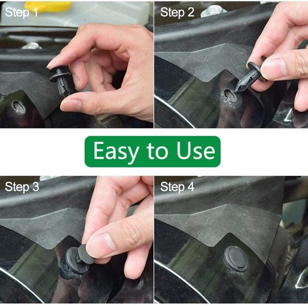 100 Pcs Car Plastic Mounting Clips, 6 Types Bumper Door Trim Rivets Set, Nylon Expansion Rivets Kit