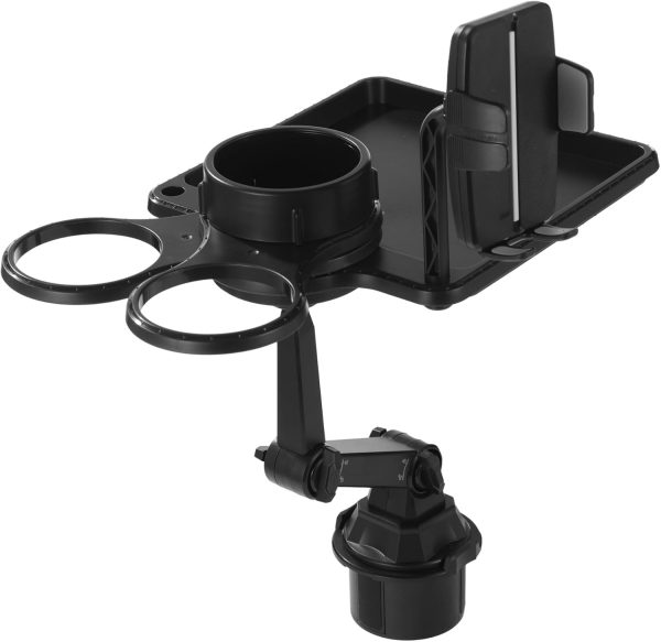 61FwmxiDlJL._AC_SL1500_ 5-in-1 Adjustable Car Cup Holder Rack Expander with Rotatable Trays, Phone Mount, and Expandable Base
