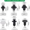 100 Pcs Car Plastic Mounting Clips, 6 Types Bumper Door Trim Rivets Set, Nylon Expansion Rivets Kit