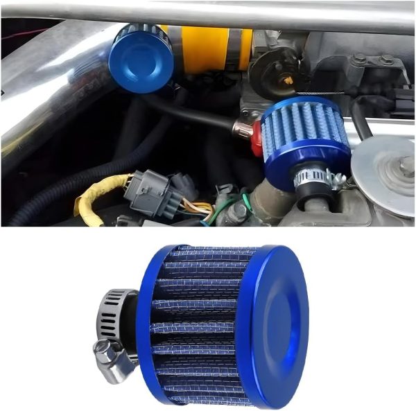 61elcPJk99L._AC_SL1200_ 0.47 Inch Universal Cold Air Intake Filter, 12mm Car Turbo Vent Cleaner, Crankcase Breather for Car and Motorcycle Engine Parts