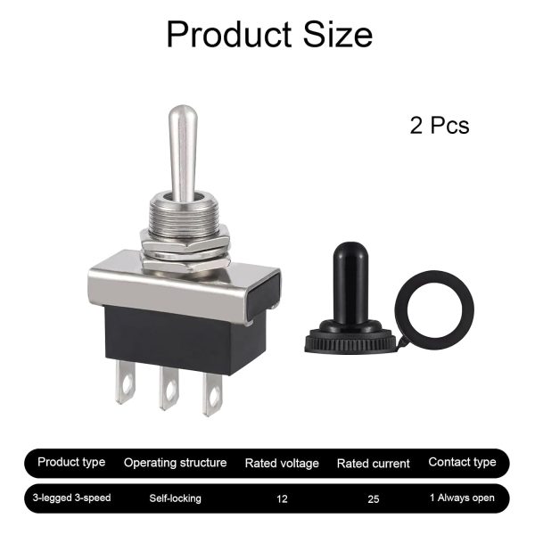 61mj1zlE6gL._SL1500_ 2 Pack 12V Waterproof 3 Way On-Off-On Toggle Switch for Automotive Lights, Motors & Electrical Devices