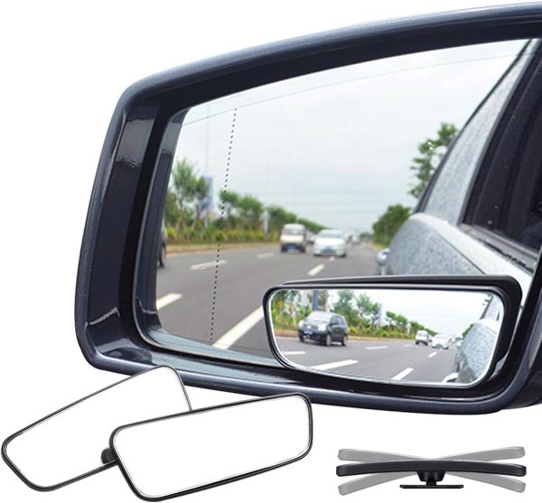 61nbf2dw18L._AC_SL1500_ Rectangle Blind Spot Mirror, HD Glass Convex Wide Angle Rearview Mirror (Framed, Pack of 2)