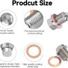 711WRkUTTL._AC_SL1500_ M12x1.5 Stainless Steel Magnetic Oil Drain Plug with 5 Copper Crush Washers, Leakproof Sump Plug with Screw Gasket for Car & Motorcycle Engines