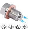 71E5Ja76dL._AC_SL1500_ M12x1.5 Stainless Steel Magnetic Oil Drain Plug with 5 Copper Crush Washers, Leakproof Sump Plug with Screw Gasket for Car & Motorcycle Engines