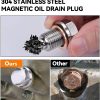 71P7-0ahmQL._AC_SL1500_ M12x1.5 Stainless Steel Magnetic Oil Drain Plug with 5 Copper Crush Washers, Leakproof Sump Plug with Screw Gasket for Car & Motorcycle Engines