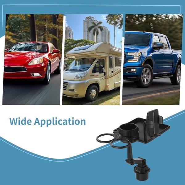 71qzd7snvdL._AC_SL1500_ 5-in-1 Adjustable Car Cup Holder Rack Expander with Rotatable Trays, Phone Mount, and Expandable Base