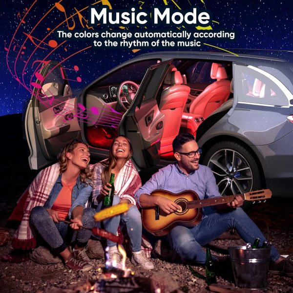 81gYw2-DMQL._AC_SL1500_ Car LED Interior Lights, RGB Atmosphere Light with APP Control, 16 Million Colours, USB Port Music Mode, Colour Memory, LED Ambient Lighting Kit, DC 5V